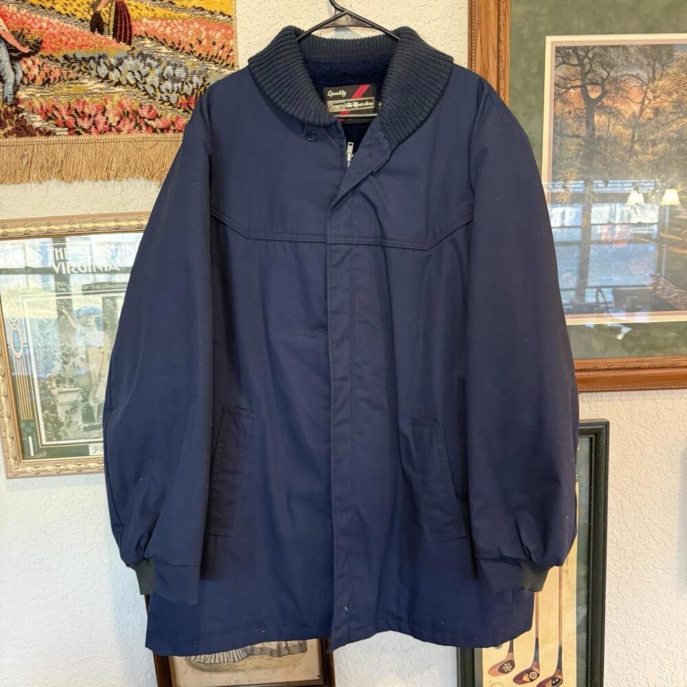 Vintage 60s/70s RARE Sears Oakbrook Lined Nylon Work‎ Jacket Size Men’s 46 Tall